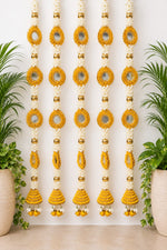 Cone Mirror Tassles Yellow