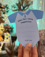 Name Suggestion Cards (Romper Shape, Blue and Pink)