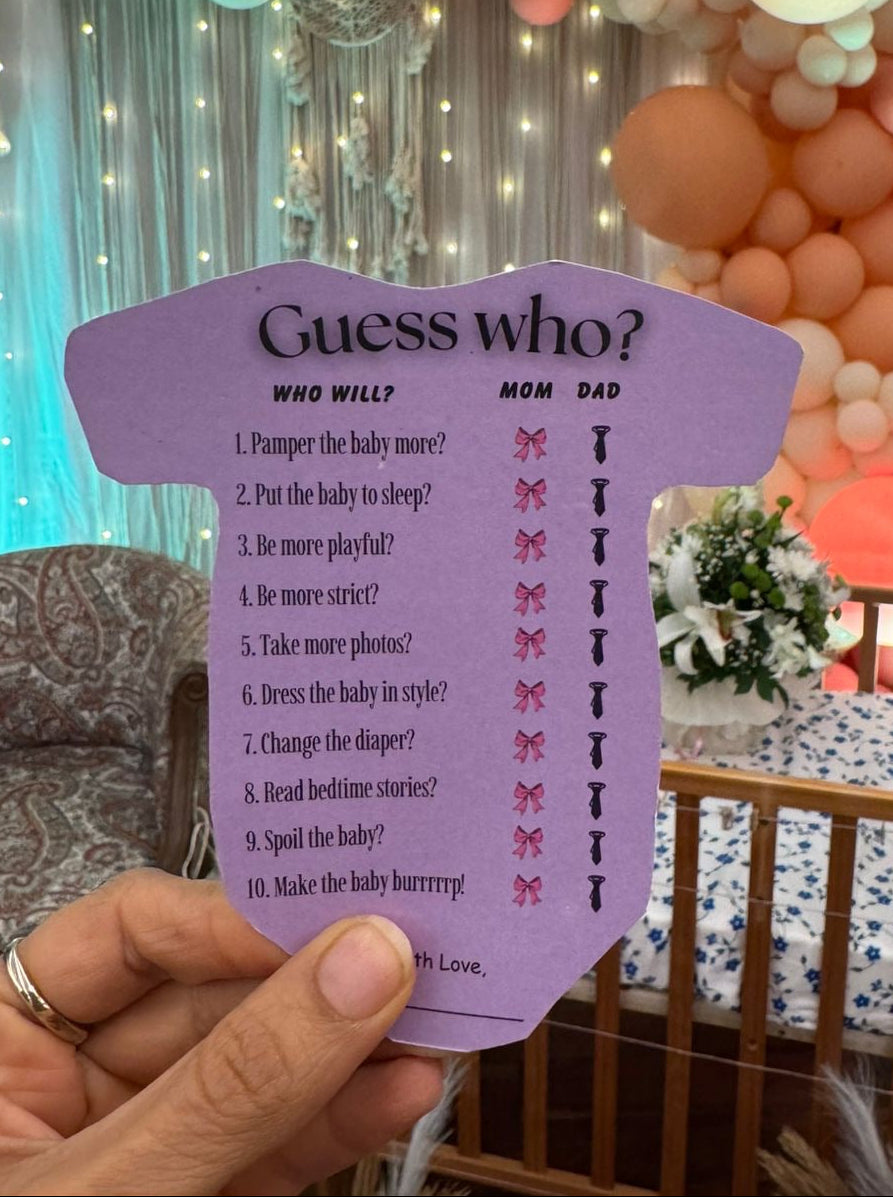Guess Who Cards (Romper Shape)