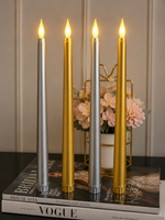 Silver and Gold Tapered Candles Combo