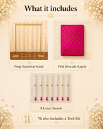 Pink Brocade Cloth With Lotus Tassels