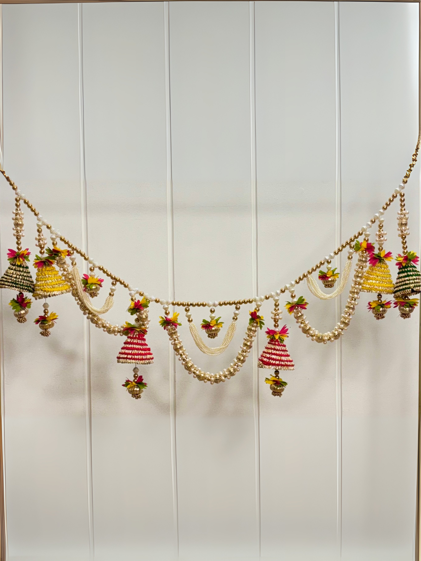 Decorative garland with small bells and flowers