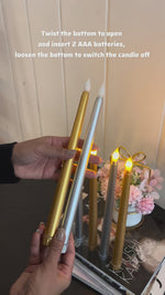 Silver and Gold Tapered Candles Combo