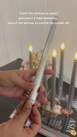 Silver Tapered Candles