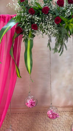 Pink Drape and Glass Balls Decor Set
