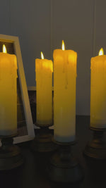 LED Pillar Candles with Rustic Stand