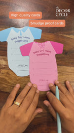 Name Suggestion Cards (Romper Shape, Blue and Pink)
