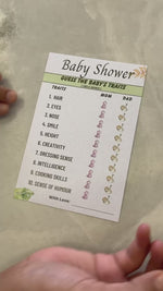 Safari Theme Baby Shower Guess the Traits Cards