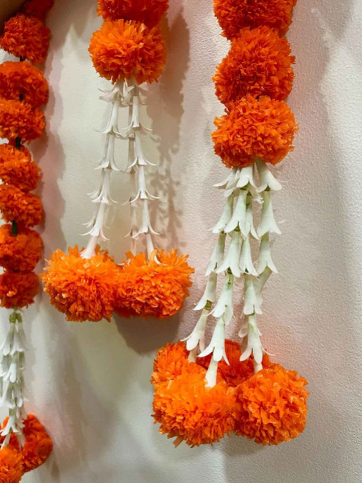 Marigold Garlands Orange - The Decor Cycle